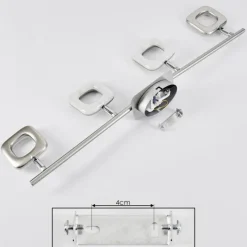 hofstein Plafonnier Villenauxe LED Chrome, Nickel mat, 4 lumières