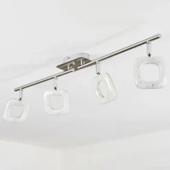 hofstein Plafonnier Villenauxe LED Chrome, Nickel mat, 4 lumières