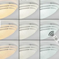 hofstein Plafonnier Villeveyrac LED Blanc, 1 lumière, Télécommandes