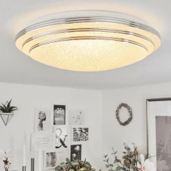 hofstein Plafonnier Villeveyrac LED Blanc, 1 lumière, Télécommandes