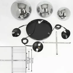 Suspension Verre Fumé-hofstein Plafonnier Voluntad Noir, 3 lumières