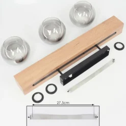 Luminaires Scandinaves-hofstein Plafonnier Vouhet Brun, Couleur bois, Noir, 3 lumières