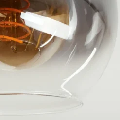 Suspension Verre Fumé-hofstein Plafonnier Vouhet Brun, Couleur bois, Noir, 4 lumières