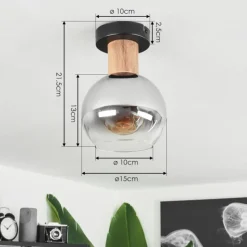 Suspension Verre Fumé-hofstein Plafonnier Vouhet Clair, Fumé, 1 lumière