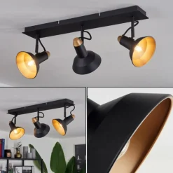 hofstein Plafonnier Vouzy Noir, 3 lumières