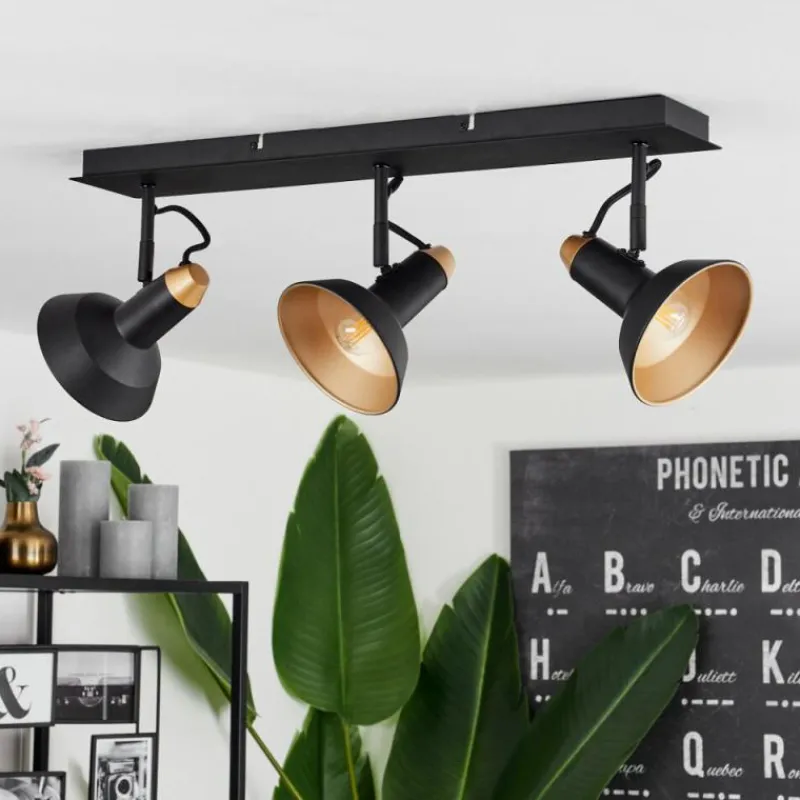 hofstein Plafonnier Vouzy Noir, 3 lumières