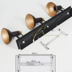 hofstein Plafonnier Vouzy Noir, 3 lumières