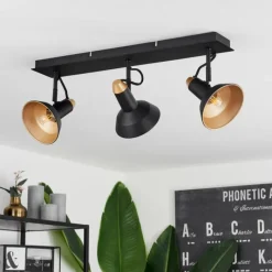 hofstein Plafonnier Vouzy Noir, 3 lumières