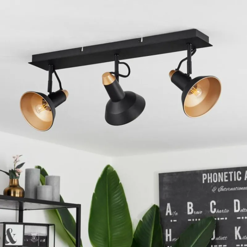 hofstein Plafonnier Vouzy Noir, 3 lumières