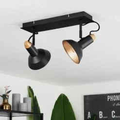 hofstein Plafonnier Vouzy Noir, 2 lumières