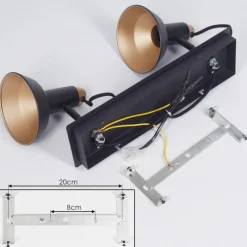 hofstein Plafonnier Vouzy Noir, 2 lumières