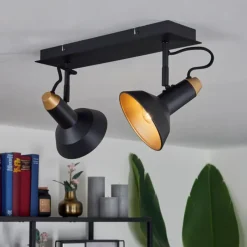 hofstein Plafonnier Vouzy Noir, 2 lumières