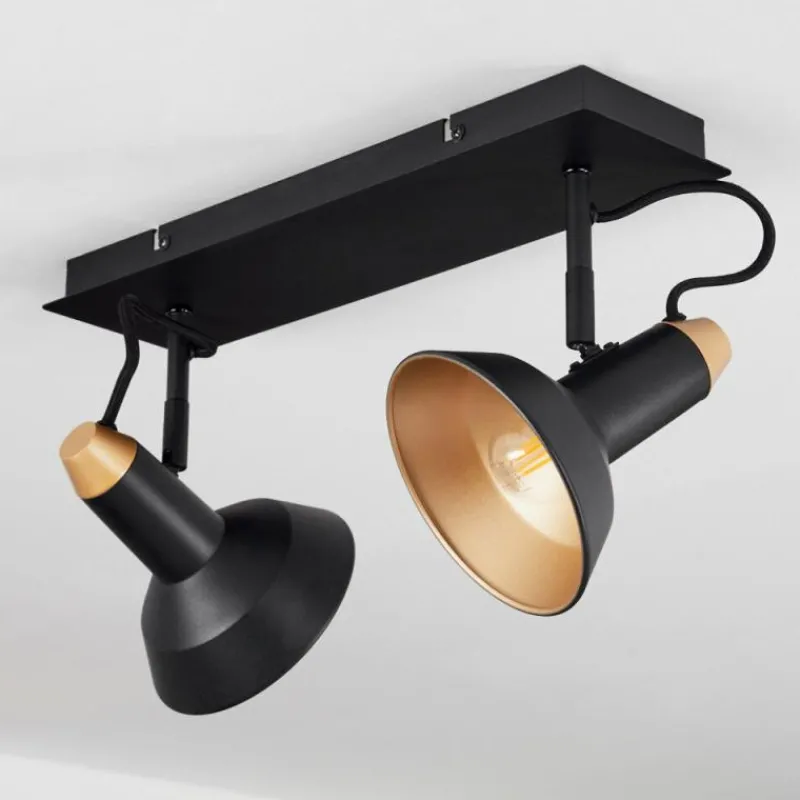 hofstein Plafonnier Vouzy Noir, 2 lumières