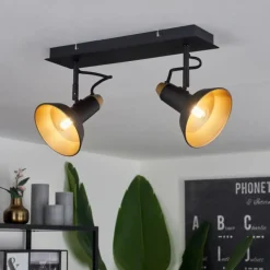 hofstein Plafonnier Vouzy Noir, 2 lumières