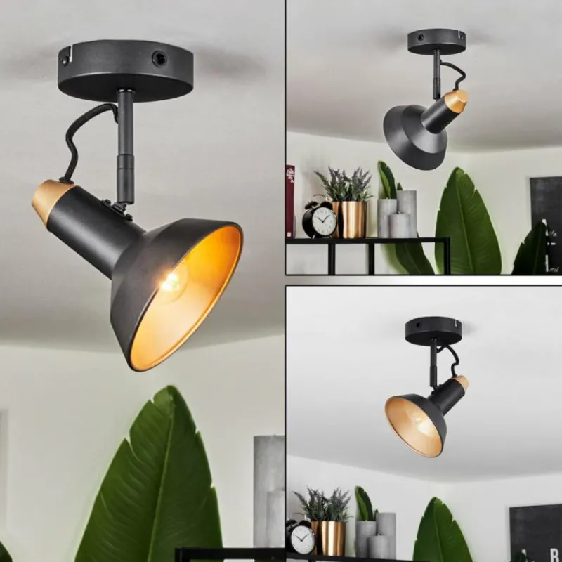 hofstein Plafonnier Vouzy Noir, 1 lumière