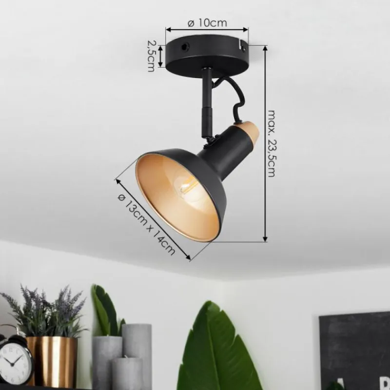 hofstein Plafonnier Vouzy Noir, 1 lumière