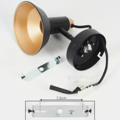 hofstein Plafonnier Vouzy Noir, 1 lumière