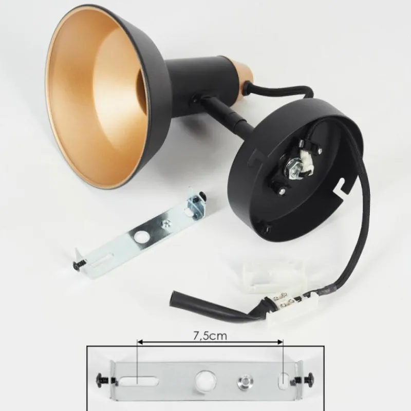 hofstein Plafonnier Vouzy Noir, 1 lumière