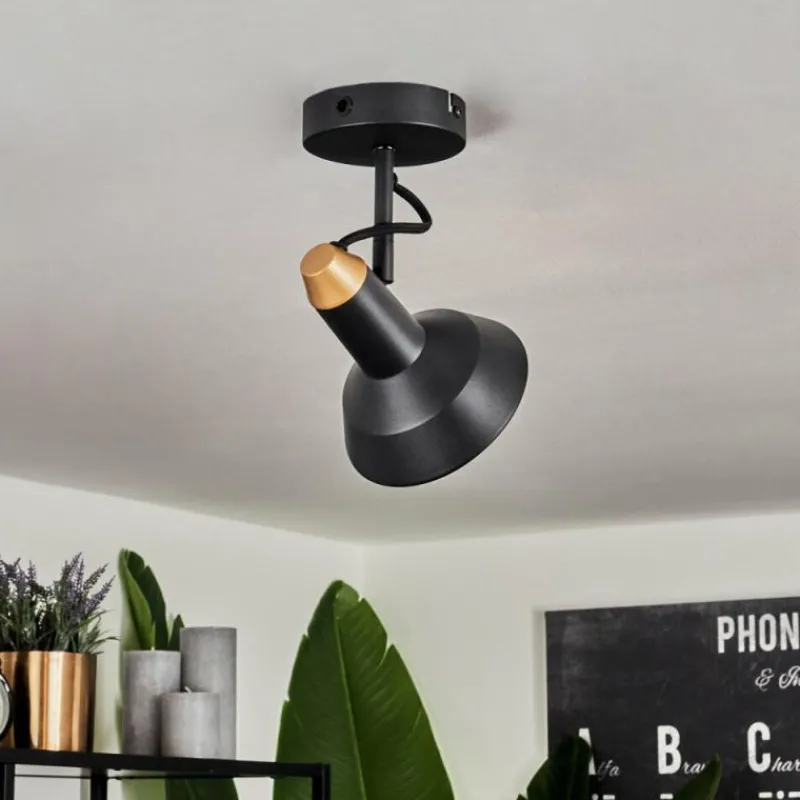 hofstein Plafonnier Vouzy Noir, 1 lumière