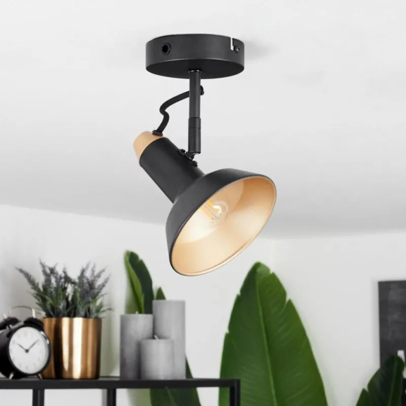 hofstein Plafonnier Vouzy Noir, 1 lumière