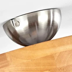 Lampes En Tissu-hofstein Plafonnier Vrolle Bois clair, Nickel mat, 2 lumières