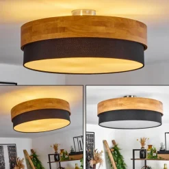 Lampes En Tissu-hofstein Plafonnier Vrolle Bois clair, Nickel mat, 3 lumières