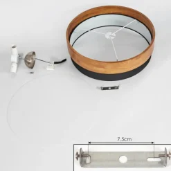 Lampes En Tissu-hofstein Plafonnier Vrolle Bois clair, Nickel mat, 3 lumières