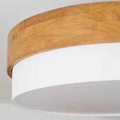Lampes En Tissu-hofstein Plafonnier Vrolle Bois clair, Nickel mat, 3 lumières