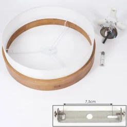 Lampes En Tissu-hofstein Plafonnier Vrolle Bois clair, Nickel mat, 3 lumières