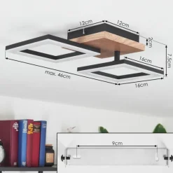hofstein Plafonnier Walschbronn LED Écru, Noir, 1 lumière