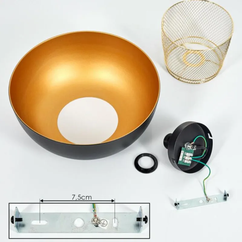 Lampes Dorées-hofstein Plafonnier Wambez Noir, 1 lumière