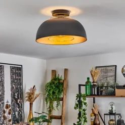 Lampes Dorées-hofstein Plafonnier Wambez Noir, 1 lumière