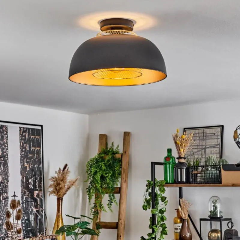 Lampes Dorées-hofstein Plafonnier Wambez Noir, 1 lumière