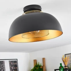 Lampes Dorées-hofstein Plafonnier Wambez Noir, 1 lumière