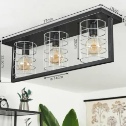Lampes Industrielles-hofstein Plafonnier Wynyard Noir, 3 lumières