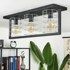 Lampes Industrielles-hofstein Plafonnier Wynyard Noir, 3 lumières