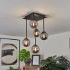 Suspension Verre Fumé-hofstein Plafonnier Abramo LED Noir, 5 lumières