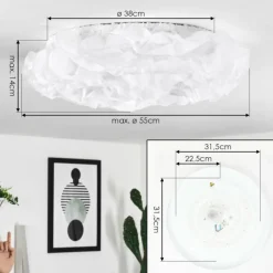 Lampes En Tissu-hofstein Plafonnier Adegoiva LED Blanc, 1 lumière