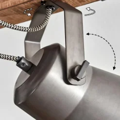 Lampes Industrielles-hofstein Plafonnier Aduard Bois foncé, Noir, 4 lumières