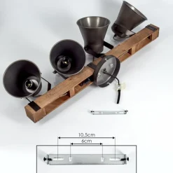 Lampes Industrielles-hofstein Plafonnier Aduard Brun, Noir, 4 lumières