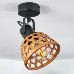 Style Boho-Chic-hofstein Plafonnier Aeschi Noir, 1 lumière