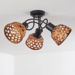 Style Boho-Chic-hofstein Plafonnier Aeschi Noir, 3 lumières