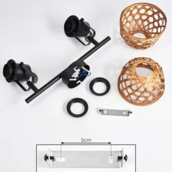 Style Boho-Chic-hofstein Plafonnier Aeschi Noir, 2 lumières