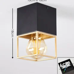 Lampes Vintages & Rétros-hofstein Plafonnier Agawam Noir, 1 lumière