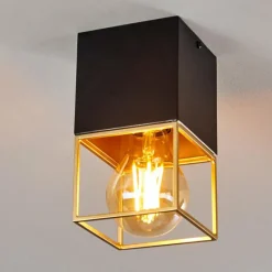 Lampes Vintages & Rétros-hofstein Plafonnier Agawam Noir, 1 lumière