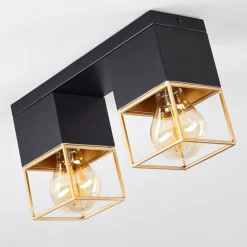 Lampes Vintages & Rétros-hofstein Plafonnier Agawam Noir, 2 lumières