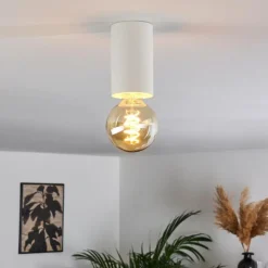 Lampes Vintages & Rétros-hofstein Plafonnier Agnano Blanc, 1 lumière