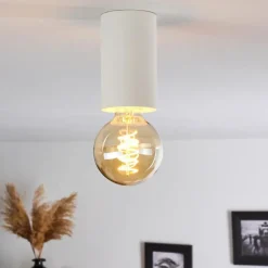 Lampes Vintages & Rétros-hofstein Plafonnier Agnano Blanc, 1 lumière