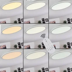 hofstein Plafonnier Ailik LED Blanc, 1 lumière, Télécommandes