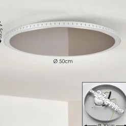 hofstein Plafonnier Aitrach LED Argenté, Blanc, 1 lumière